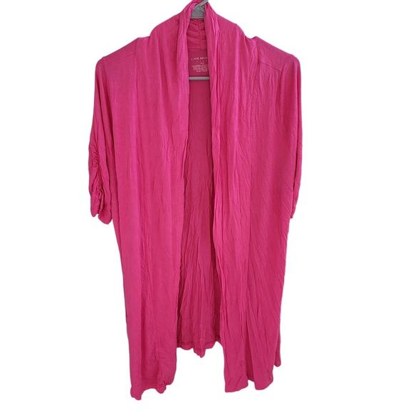 Lane Bryant Pink Short Sleeve Stretchy Open Front Cardigan - 14/16 - Picture 1 of 5